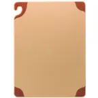 image of Carlisle CBG182412BR Saf‑T‑Grip Board 18"x24"x1/2" Brown Co‑Polymer Anti‑Slip Dishwasher Safe NSF