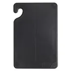 image of Carlisle CBG6938BK San Jamar Saf-T-Grip Bar Cutting Board, 6" x 9" x 3/8", Black Co-Polymer, NSF