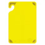 image of Carlisle CBG6938YL Saf‑T Cutting Board, 6" x 9" x 3/8", Yellow, Food‑Safety Hook, NSF