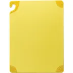 image of Carlisle CBG912YL San Jamar Saf‑T‑Grip Cutting Board, 9" × 12" × 3/8", Yellow, Food‑Safety Hook, NSF