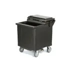 image of Carlisle IC225003 Plastic Mobile Ice Bin / Ice Caddy, 125 lb, Black