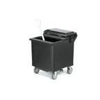 image of Carlisle IC225403 Plastic Mobile Ice Bin / Ice Caddy, 125 lb, Black