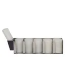 image of Carlisle L1022 San Jamar Lid Organizer, 25-1/4" x 5-1/8" x 6-1/2", 5-Compartment Stainless Tower