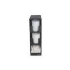 image of Carlisle L2202 EZ-Fit Lid/Straw Tower, 5-1/2" x 13" x 18-3/4", Black Polystyrene, 2 Lid Compartments