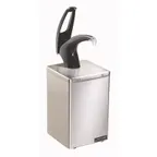 image of Carlisle P4800BK Countertop Condiment Pump, 7" x 7" x 20-1/4", Black Steel, Gallon Jar & #10 Can