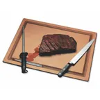image of Carlisle TC182412GV Tuff-Cut Cutting Board, 18" x 24" x 1/2", Brown/Tan, Grooved, NSF