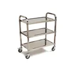 image of Carlisle UC4031529 Stainless Steel 3 Shelf Utility Cart - 17.5" x 29.5"