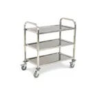 image of Carlisle UC4031733 Stainless Steel 3 Shelf Utility Cart - 33.4" x 15.6"