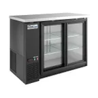 image of Coldline CBB-48G-SL Back Bar Cooler, 48" W, 13 cu ft, Black, Sliding Doors, Shelves, Temp Control