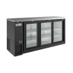 image of Coldline CBB-72G-SL 72" Bar Cooler, 19.6 Cu Ft, Black, Sliding Glass, Shelves, Temp Control, R290