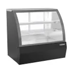 image of Beverage Air CDR4HC-1-B-D 49 1/4" Curved Glass Black Dry Bakery Display Case, 14 cu. ft.
