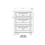image of Peerless CE52/41BESC 56" Electric Bake & Roast Oven, Triple Deck