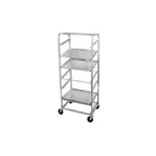 image of Channel SRS-7 Aluminum 7 Pan Side Load Angled Merchandising & Display Rack / Cart