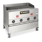 image of Cookshack CB048 50" Wood Burning Charbroiler w/ Cast Iron Grid, 48"W X 20"D, 80 lbs Hopper