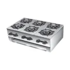 image of Comstock-Castle 1093 30" Countertop Gas Hotplate with (6) Burners, Manual Controls, 72.000 BTU