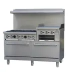 image of Comstock-Castle 2F330-36B 72" Gas Restaurant Range w/ (6) Open Burners, (1) 36" Raised Griddle, (2) Standard Ovens, 294.000 BTU