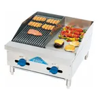 image of Comstock-Castle 3224-12-1RB 24" Countertop Gas Griddle/Charbroiler Combination, 55.000 BTU