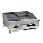 image of Comstock-Castle 3230-18-1RB 30" Countertop Gas Griddle/Charbroiler Combination, 76.000 BTU