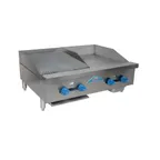 image of Comstock-Castle 3236-18-1.5RB 36" Countertop Gas Griddle/Charbroiler Combination, 76.000 BTU