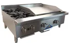 image of Comstock-Castle CS12HP-24G 36" Countertop Gas Griddle/Hotplate Combo, Manual Controls, 110.000 BTU