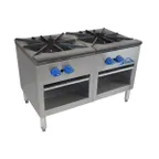 image of Comstock-Castle CSP36 36" Gas Stock Pot Range w/ (2) Three Ring Burners, Side to Side Design, Manual Control, 220.000 BTU