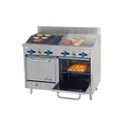 image of Comstock-Castle F3218-30-1.5RB 48" Gas Restaurant Range w/ (1) 30" Griddle, (1) 18" Charbroiler, (2) Space Saver Ovens, 162.000 BTU