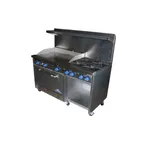 image of Comstock-Castle F33032-24 60" Gas Restaurant Range w/ (6) Open Burners, (1) 24" Griddle, (1) Standard Oven, (1) Cabinet Base, 240.000 BTU