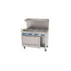 image of Comstock-Castle F33032 60" Gas Restaurant Range w/ (10) Open Burners, (1) Standard Oven, (1) Cabinet Base, 300.000 BTU 