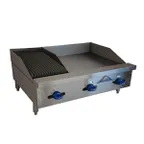 image of Comstock-Castle FHP36-24-1LB 36" Countertop Gas Griddle/Charbroiler Combination, 83.000 BTU