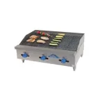 image of Comstock-Castle FHP36-3LB 36" Countertop Gas Lava Rock Charbroiler w/ (3) Burners, 75.000 BTU