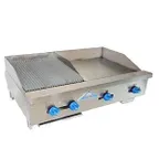 image of Comstock-Castle FHP48-24T-2RB 48" Countertop Gas Griddle/Charbroiler Combination, 90.000 BTU