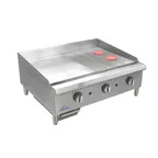image of Comstock-Castle HG24T-1-.5G 24" Countertop Thermostatic Gas Griddle, Smooth/Grooved Steel Plate