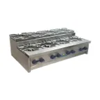 image of Comstock-Castle SUFHP72 72" Countertop Step-Up Gas Hotplate with (12) Burners, Manual Controls, 288.000 BTU