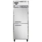 image of Continental Refrigerator 1FENSSPTHD 28-1/2" 4-Half Solid Door Pass-Thru Freezer, Top Mounted, 22 cu. ft., Stainless Steel