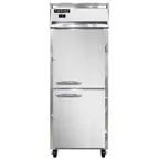 image of Continental Refrigerator 1FENHD 28" 1-Section Reach-In Freezer, 2-Half Solid Doors, Top Mounted, 21 cu. ft., Stainless Steel Front