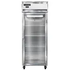 image of Continental Refrigerator 1FENSAGD 28" 1-Glass Door Reach-In Freezer, Top Mounted, 21 cu. ft., Stainless Steel Exterior, Aluminum Interior