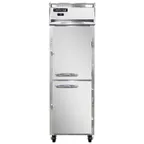 image of Continental Refrigerator 1FNSAHD 26" 1-Section Reach-In Freezer, 2 Half Solid Doors, Stainless Steel, 20 cu. ft., Top Mounted