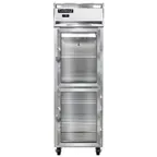 image of Continental Refrigerator 1FNSSGDHD 26" 1-Section Reach-In Freezer, 2 Half Glass Doors, Stainless Steel, Top Mounted, 20 cu. ft.