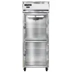 image of Continental 1RENSAGDHD 28.5" One Section Reach-In Refrigerator w/ 2 Half Glass Doors, Stainless Steel Exterior, 21 cu. ft.