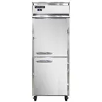 image of Continental 1RESNSSHD 28.5" One Section Reach-In Refrigerator w/ 2 Solid Half Doors, All Stainless Steel, 18 cu. ft.