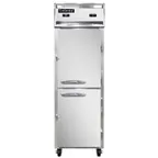 image of Continental Refrigerator 1RFNHD 26" 1-Section Reach-In Refrigerator Freezer Combo w/ 2 Half Solid Doors