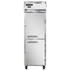 image of Continental Refrigerator 1RNHD 26" One Section Reach-In Refrigerator w/ 2 Half Solid Doors, Stainless Steel Front Aluminum Exterior, 20 cu. ft.