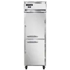 image of Continental Refrigerator 1RNPTHD 26" 1-Section Pass-Thru Refrigerator w/ 4 Half Solid Doors, Stainless Steel Front Aluminum Ends, 21 cu. ft.