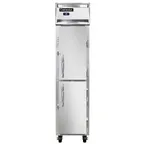 image of Continental 1RSESNSSHD 18" 1-Section Reach-In Refrigerator w/ 2 Half Solid Doors, All Stainless Steel, 12 cu. ft.