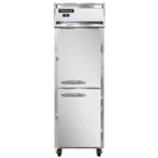 image of Continental 1RSNSSHD 26" 1-Section Reach-In Refrigerator w/ 2 Half Solid Doors, All Stainless Steel, 16 cu. ft.