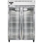 image of Continental Refrigerator 2FNSSGD 52" Two Section Reach-In Freezer w/ 2 Glass Doors, All Stainless Steel, 48 cu. ft.