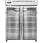 image of Continental Refrigerator 2FENSSGD 57" Two Section Reach-In Freezer w/ 2 Glass Doors, All Stainless Steel, 50 cu. ft.