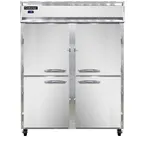 image of Continental Refrigerator 2FESNSAHD 57" Two Section Reach-In Freezer w/ 4 Half Solid Doors, Stainless Steel Exterior, 40 cu. ft.
