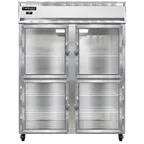 image of Continental 2RENGDHD 57" Two Section Reach-In Refrigerator w/ 4 Half Glass Doors, Stainless Steel Front Aluminum Exterior, 50 cu.ft.