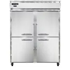 image of Continental Refrigerator 2RENSAPTHD 57" 2-Section Pass-Thru Refrigerator w/ 8 Half Solid Doors, Stainless Steel Exterior, 52 cu. ft.